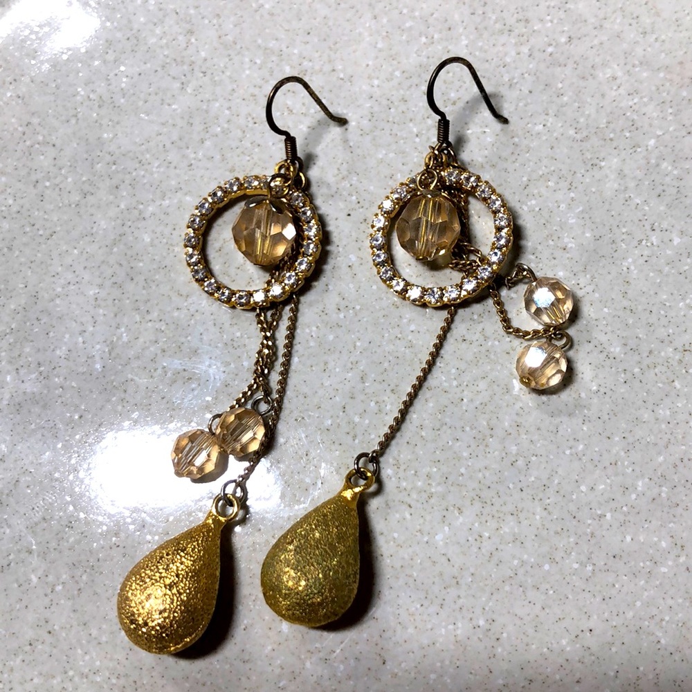 Gold Tone Hook Earrings